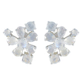 Harper Minimalist White Stud Earrings for Everyday Glam Rainbow Moonstone White Stud